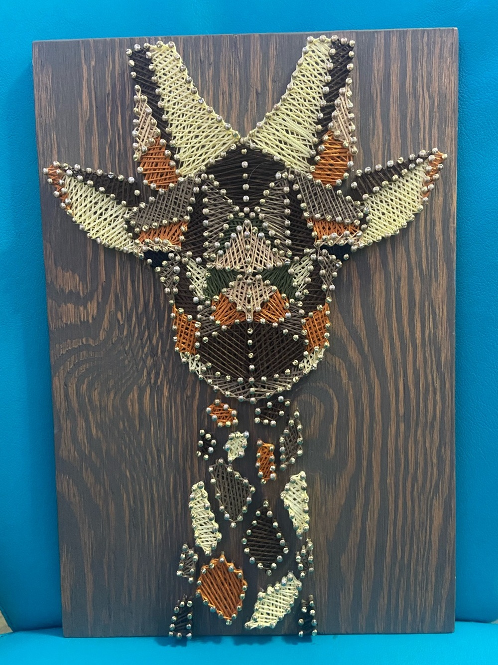 Giraffe String Art Wall Hanging - Earth Tones